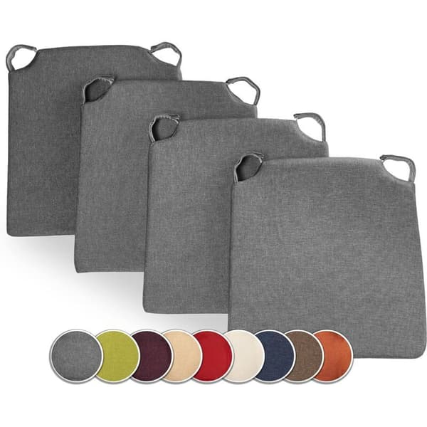 Sett med 4 trapesformede stolputer - 42x35cm med avtakbart vaskbart trekk [JUN]