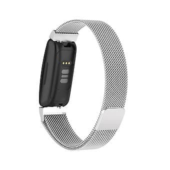 Milanese-armbånd til Fitbit Inspire 2, størrelse L (sølv)