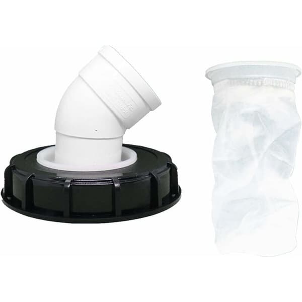 45° IBC Lågfilter, 163mm Nylon Regnvandsfilter, Vaskbart med Låg til IBC Regnvandstank DN 150,