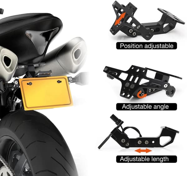 Motorcycle License Plate Bracket Motorcycle Tail Tidy Universal Adjustable Angle