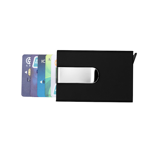 Stylish card holder with pop-up function (RFID) Blue Blue Blå