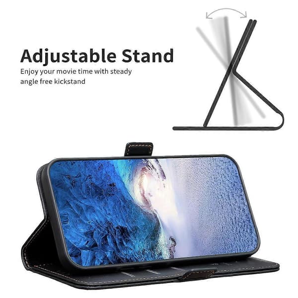 For Honor Magic7 Lite 5G Case PU Leather Flip Folio Phone Wallet Case CJY Black Black