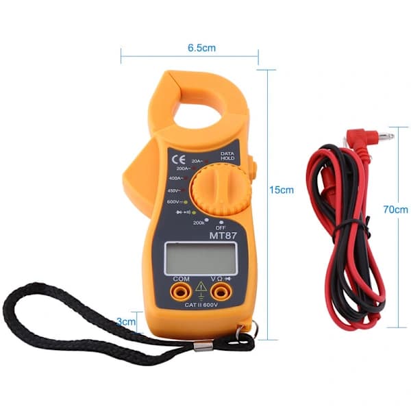 Digital klemme-multimeter AC DC Voltmeter Amperemeter Ohmmeter Spændingstester
