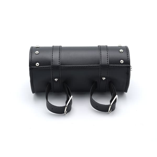 Motorcycle Handlebar Bag Saddlebags, Handmade Leather Motorcycle Fork Bag, Durable Storage Tool Pouch with Straps for Men