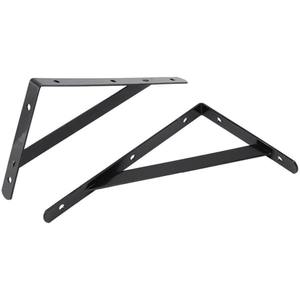 L-shaped Shelf Brackets, 6-pack, 90-degree Angle Support, Black, 20 x 12 cm