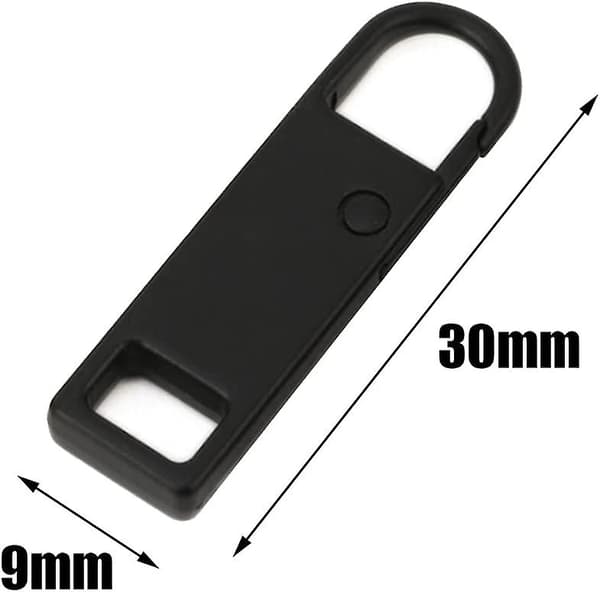 Zipper Zipper Replacement Parts, 10 Pcs Black Zipper Pull Tabs Metal Replacement Zip Fixers