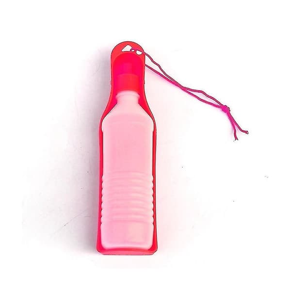 Pet Water Bottle 250/500ml Plastic Pet Water Dispenser Foldable 500ml Red