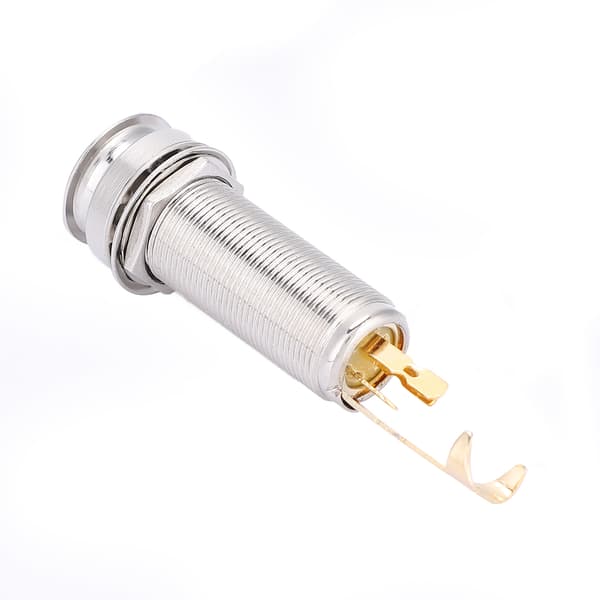 Copper Stereo Endpin Jack Socket for Electric Guitar Ukulele Pickup Silver Gold
