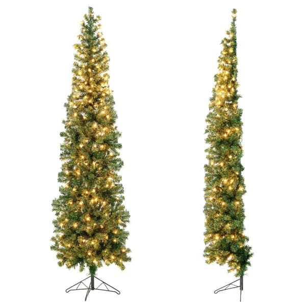 210 cm halv julgran med 150 LED-lampor