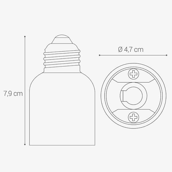 4x Sokkeladapter - E27 til E40 Sokkelomformer - E40 Base Lampeholderadapter For Halogen Led Lampe