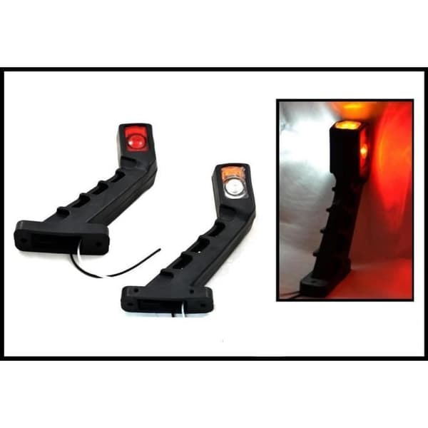 2x 12V 24V LED RØDE HVITE ORANSJE MARKØRLYSPAR TIL LASTEBIL CAMPINGVOGN TILHENGER[DB]
