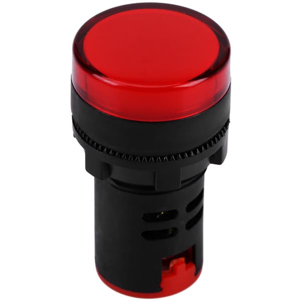 10 stk AC/DC 24V 22mm gjenget LED elektronisk indikatorsignallamper (rød)