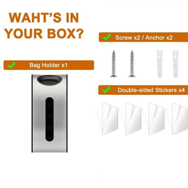 Wall Mounted Plastic Bag Holder, Durable Plastic Bag Holder, Plastic Bag Holder and Dispenser for Kitchen
