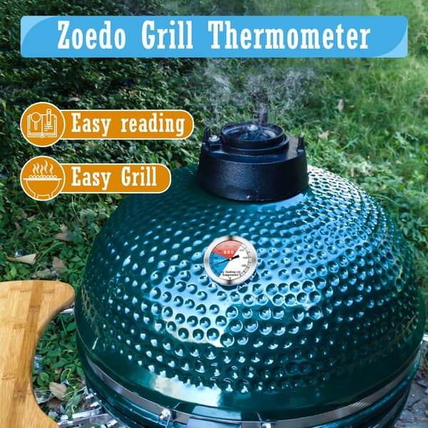 BBQ Termometer - Kullgrill Røyk Termometer Grilltermometer med Fahrenheit og Varmeindikator (1-pakning)