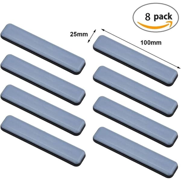 8 stk Teflon møbelputer for tepper og tregulv, selvklebende teflonputer, beskyttende glideputer, selvklebende glideputer, 100x25 mm