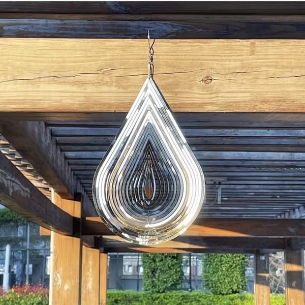 Birds Chasing Flowing Light Effect Stainless Steel Yard Decorations House Hanging Decoration Rotating Spinners