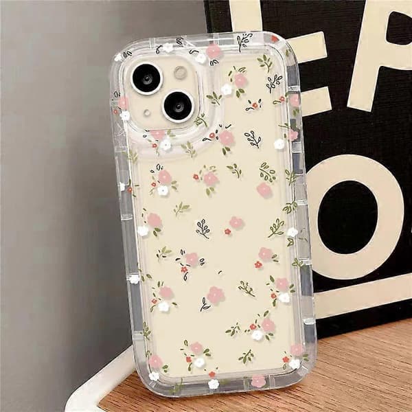 Blommigt Mobilskal för iPhone 16 - Estetiskt Sött Blomsterskydd