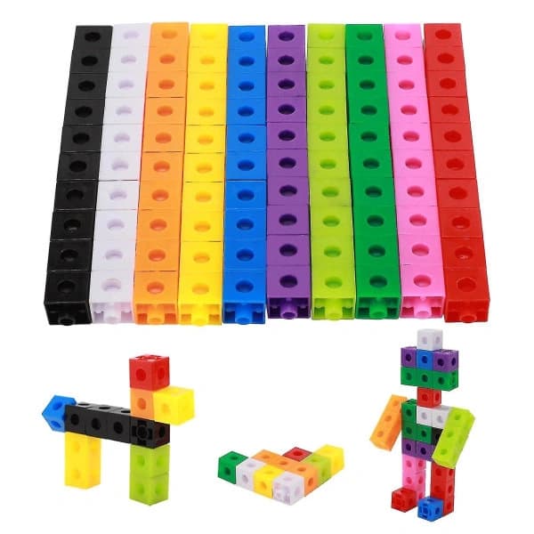 100 st Barn Byggleksaker Snap Cube Leksaker Pedagogiska