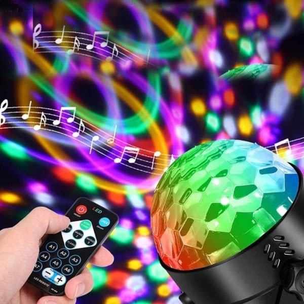 LED partylys styrt med 7 farger RGB 360°