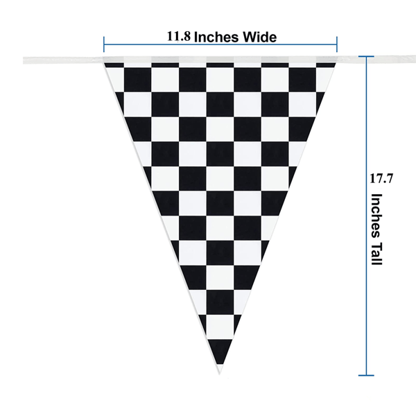 Sorte og hvide ternede flag 196' FT vimpel racing banner - N