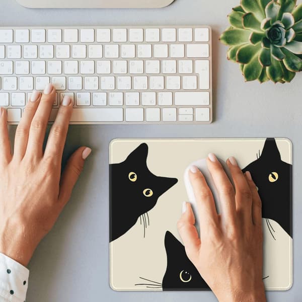 Sød sjov kat musemåtte Cool anime firkantet musemåtte til skrivebord Trådløs mus Kontorindretning Skrivebordstilbehør Lille musemåtte til computer