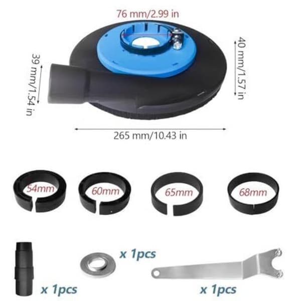 230 mm Angle Grinder Dust Shroud - Compatible with Concrete Grinders, Dust Collection Kit for Professional Use