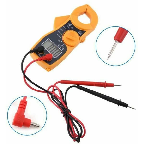 Klemme Volt og Ammeter Digital Klemme Multimeter AC DC Voltmeter Ammeter Ohmmeter Volt Tester LCD Måler (Rød)