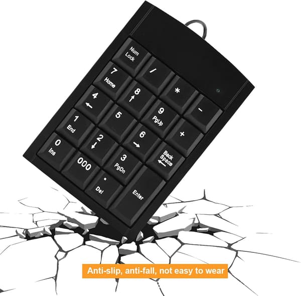 USB numerisk tastatur, bærbart mini-nummertastatur for bærbar PC, PC-datamaskin