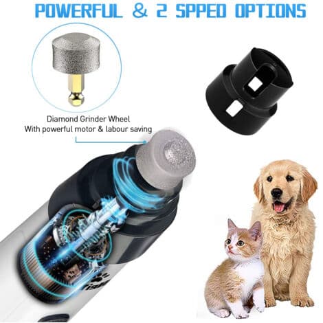 Electric dog nail grinder, 1 piece, pet grooming tool with replaceable head