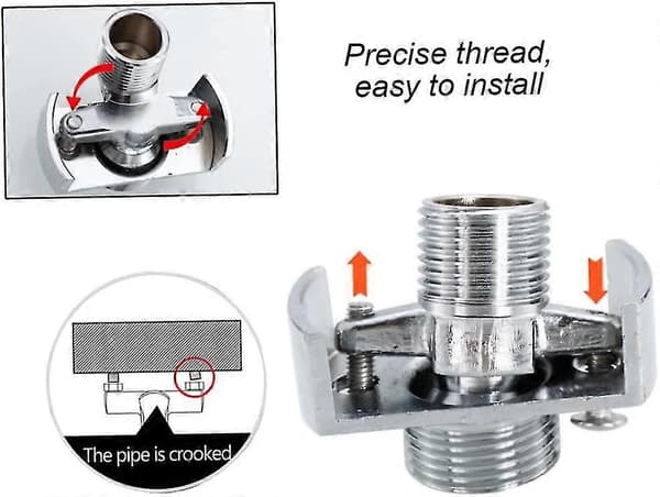 Beito Eccentric Screw Corner Faucet Adjustable Short Intake Pipe Angled Bent Foot Shower Head Accessories (silver) (1 pc)