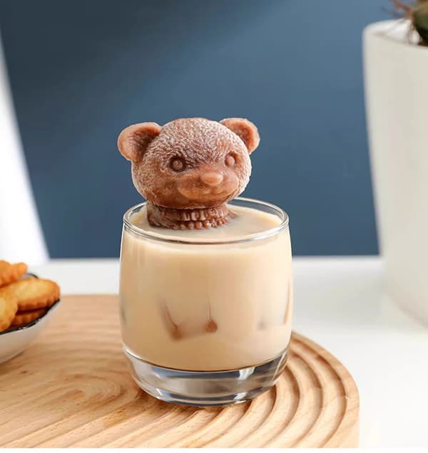 Delar 3D Bamse Is Silikoneforme Iskubsforme Form Silikone Dyreform Sæbe Lysform Iskube til Kaffe Mælk Te Slik