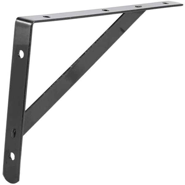 L-shaped Shelf Brackets, 6-pack, 90-degree Angle Support, Black, 20 x 12 cm
