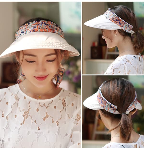 Sammenfoldelig, formbar, ekstra stor solhat med floppy, vendbar, UPF 50+, strandhat beige beige
