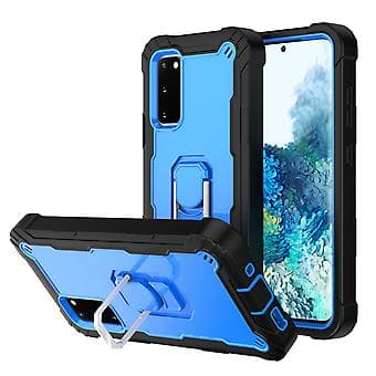 For Samsung Galaxy S20 FE / FE 5G PC + Rubber Case (Black Blue)