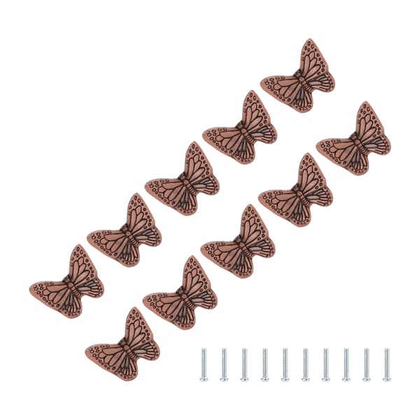 Drawer Handle Starfish Butterfly Alloy Single Hole Modern Style Pull Handle for Drawer Cabinet Wardrobe Red Bronze