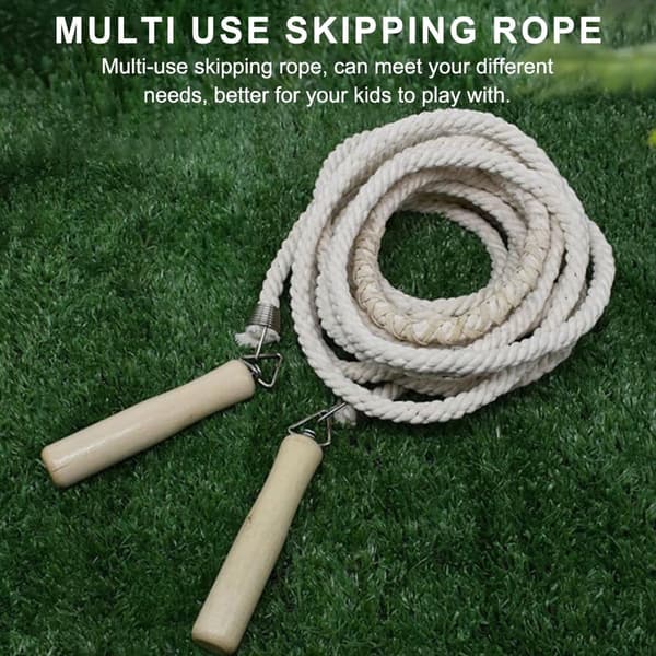 Hoppetau 5 meter beige for flere spillere, utendørsspill for barn 14+