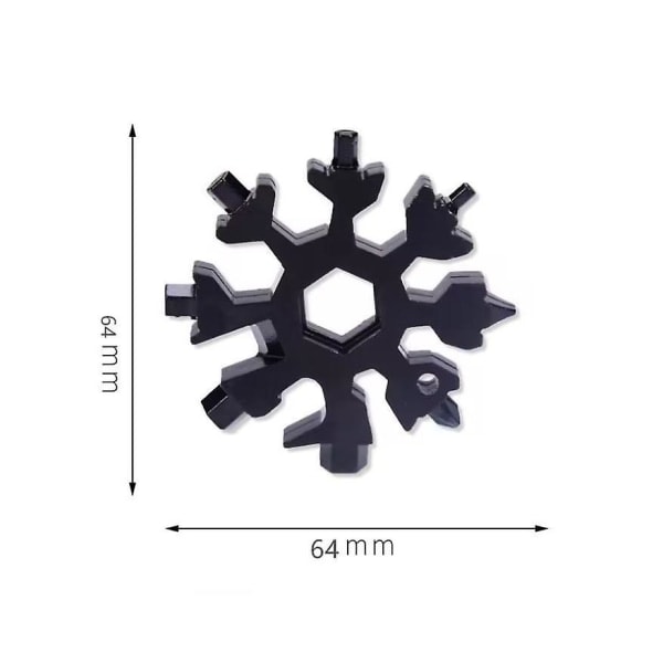 18-i-1 Snöflinga Multiverktyg, Rostfritt Stål Handy Snowflake Skiftnyckel (2-pack, Silver)
