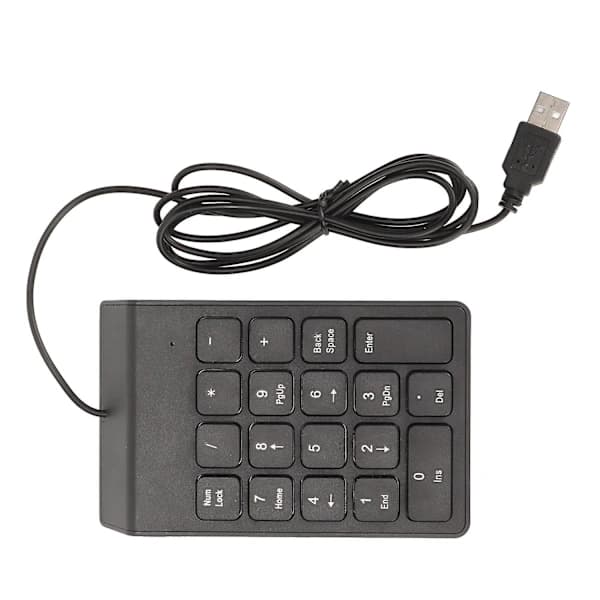 NA/Wired Numeric Keypad 18 Keys Ergonomic USB Plug and Play Silent Typing Mini Numeric Keyboard Compatible with