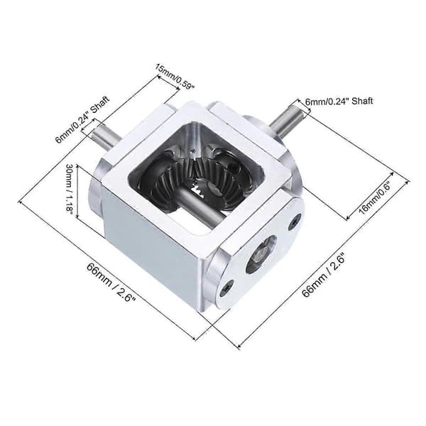 Bevel Gearbox 90 Degree Right Angle Bevel Gearbox 1:1 Single Output Shaft 1 Module 20 Teeth Bevel Wheel