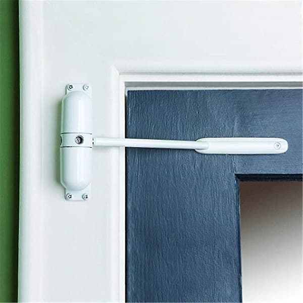 Adjustable Automatic Spring Door Closer, Surface Mounted, White Zinc Alloy, 20-70kg-FX-