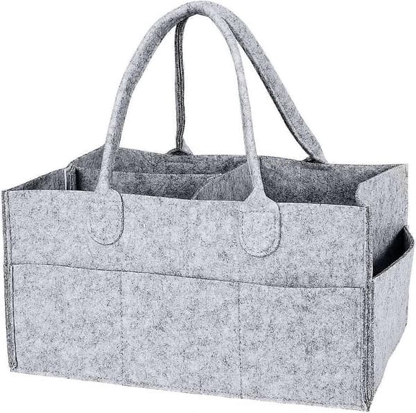 Diaper Caddy Foldable Baby Diaper Storage Basket, Portable Nursery Storage Bin with Interchangeable Compartments