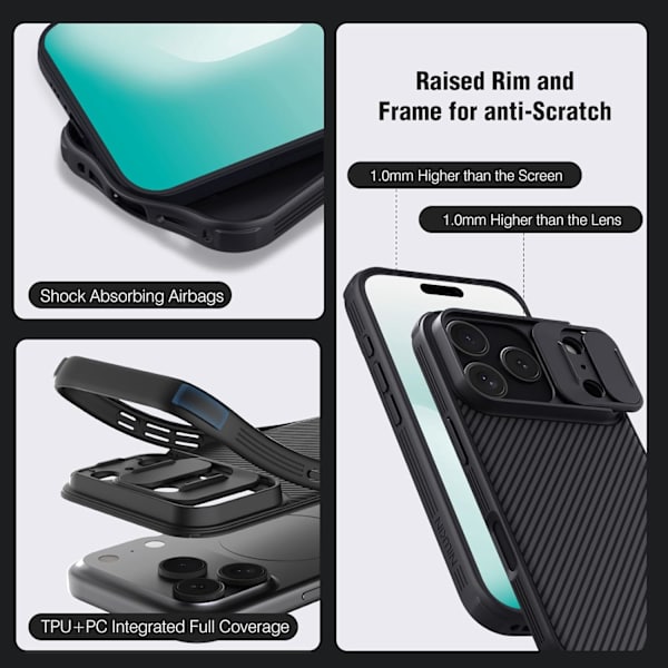 Cover til iPhone 17 PRO, Sort