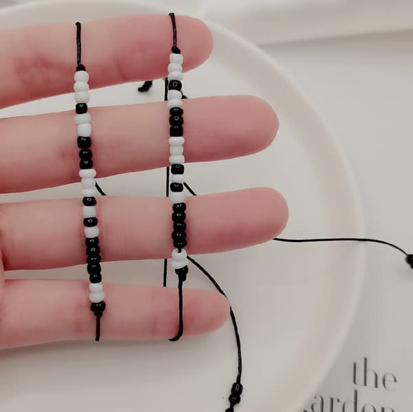 Morse Code-armbånd for menn kvinner - Håndlagde beste vennskapsforhold matchende pararmbånd - Smykker med hemmelig melding