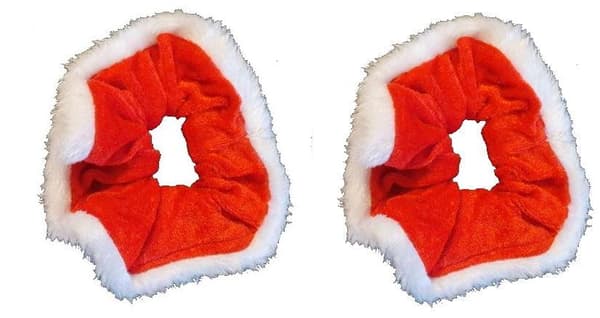 Hårbånd Scrunchie Jul rød/hvit 2-pakning Rød Röd red