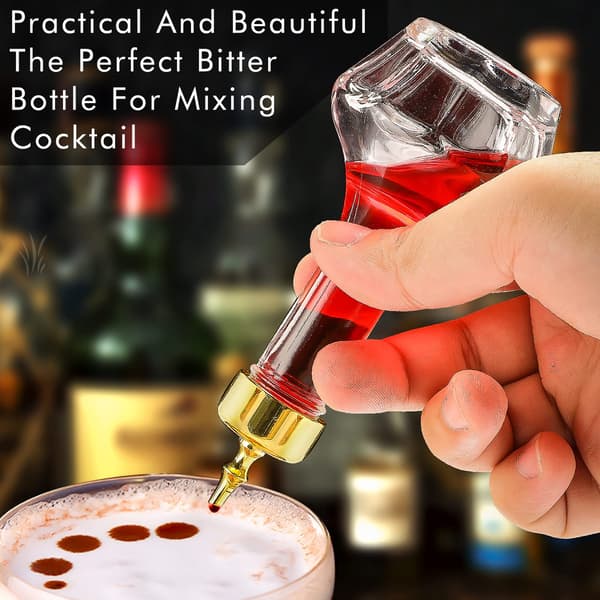 Bittersflaskesæt Glasflaske med 1,7 oz Professionelt Barkit til Cocktail Perfekt til Bartender Hjemmebar