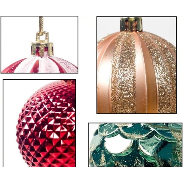 Paket med 12 st julgransprydnader Juldekorationer Presenter Dekorationskulor 6cm12 Förpackade PVC Juldisplaykulor (Färg