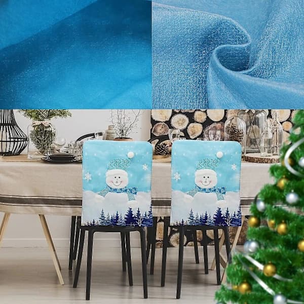 LED-belysning Julstolsöverdrag Set om 2, Snögubbe Stolskydd