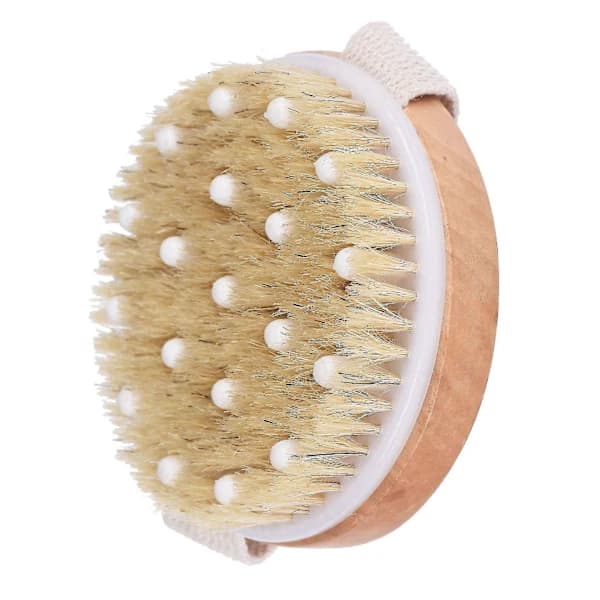 Kroppsborste, Neutral Torrborste för Celluliter och Lymfa, Rund Exfolierande Kroppsskrubb med Mjuka Massagenoder