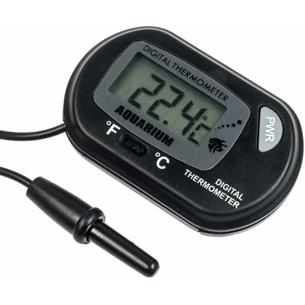 LCD Digitalt Akvarietermometer til Akvarium og Terrarium - Sort