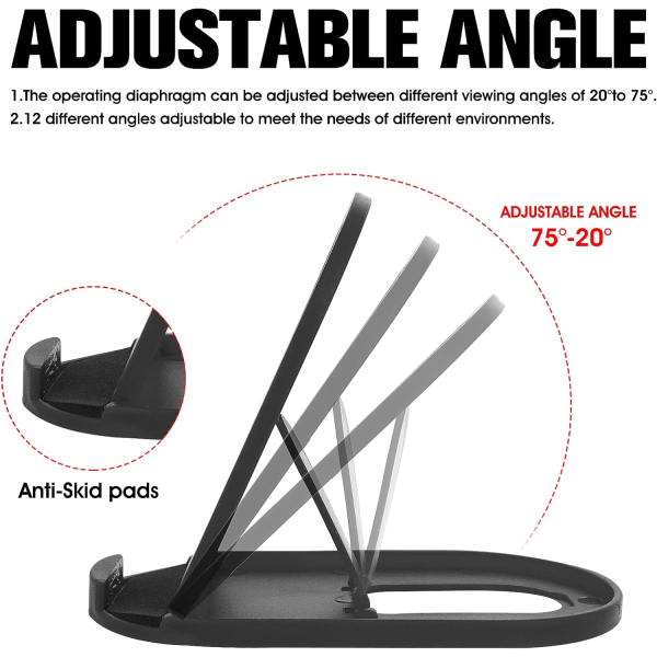6 st hopfällbart mobiltelefonställ, justerbart mobiltelefonställ,